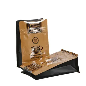 Fabrieksprijs Custom Koffiezak Bedrukt Platte Bodem Rits Zak Voor Koffie Stand Up Pouch Plastic Verpakking Mylar Food Bag