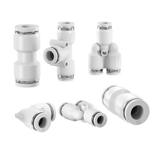 ท่อระบายอากาศพลาสติกสีขาวแบบเชื่อมต่อเร็ว ห้าทาง สี่ทาง สามทาง ตรง งอ PV ขนาดท่อ 8 มม. ท่อเร็ว PU/PEY/PK/PZA - Product Image 1