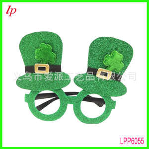 Gafas de Trébol de San Patricio LPP6055, Sombrero Verde de Plástico, Accesorios Decorativos para el Día de San Patricio - Product Image 1