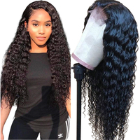 Perruque Lace Closure 4x4 en Cheveux Humains Vierges Indiens Bruts Ondulés Profonds, Pré-Pluckée avec Baby Hair, pour Femmes Noires - Vente en Gros Direct Usine