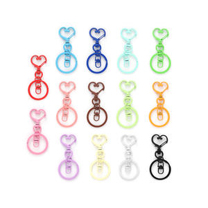 Mousqueton en métal en forme <span class=keywords><strong>de</strong></span> cœur, crochet pivotant, boucle à ressort, clip porte-clés, accessoires <span class=keywords><strong>de</strong></span> quincaillerie pour bijoux DIY - Product Image 1