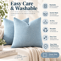 Housse de coussin personnalisée OEM ODM en tissu lavable avec fermeture éclair dissimulée pour la décoration intérieure