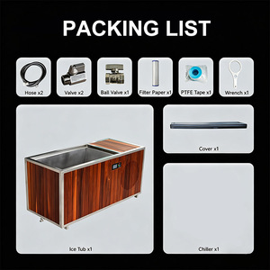 Baignoire à glace portable en bois de cèdre rouge ICEMEND avec # Revêtement en acier inoxydable 304 et éclairage LED pour piscines à immersion froide avec refroidisseur en option - Product Image 4