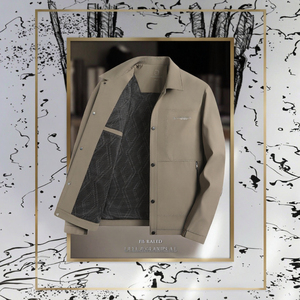 Veste zippée à col montant pour homme, décontractée, chaude, écologique, coupe-vent, automne-printemps, lavée, tendance - Product Image 3