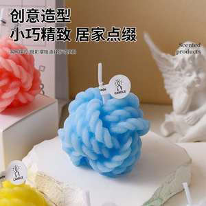 Vela Aromática Hecha a Mano con Forma de Bola de Hilo, Cera de Soja, Decoración para el Hogar, Decoración para el Dormitorio, Regalo Creativo - Product Image 2