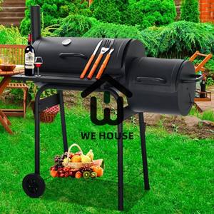 Portable en gros personnalisé barbecue gril extérieur <span class=keywords><strong>charbon</strong></span> de <span class=keywords><strong>bois</strong></span> Barbecue fosse terrasse arrière-cour fumeur Anti-brûlure poignée Camping cuisinière - Product Image 6