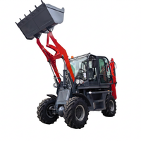 Chargeuse-pelleteuse sur roues avec bras de fouille hydraulique pour travaux de terrassement