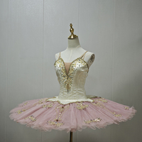 Nouvelle tenue de ballet classique professionnelle pour adultes, jupe tutu en tulle rigide/élasthanne, couleur champagne et rose
