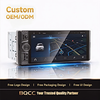 BQCC 1DIN 6.28" IPS Écran tactile de voiture RGB Radio de tableau de bord Mirror Link FM/USB/Type-C/SWC Lecteur multimédia sans fil Carplay Lumière colorée