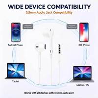 Earphone In-Ear Berkabel 3.5Mm dengan Kontrol Volume Mikrofon 120CM Kabel TPE Earbud Musik Bass Stereo untuk Ponsel PC Universal G12A