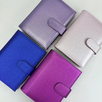 Organisateur de carnet portable multifonctionnel de style portefeuille avec reliure métallique et ferrures dorées, à usage quotidien, avec plusieurs poches et fermeture éclair