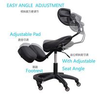 Chaise ergonomique pour équitation à domicile, confortable pour une longue assise, avec dossier de bureau, correction de posture, réglage des genoux, en acier, style ethnique
