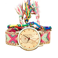 Explosión modelo-Frontera de comercio exterior reloj de pulsera de moda de estilo nacional tejida a mano reloj