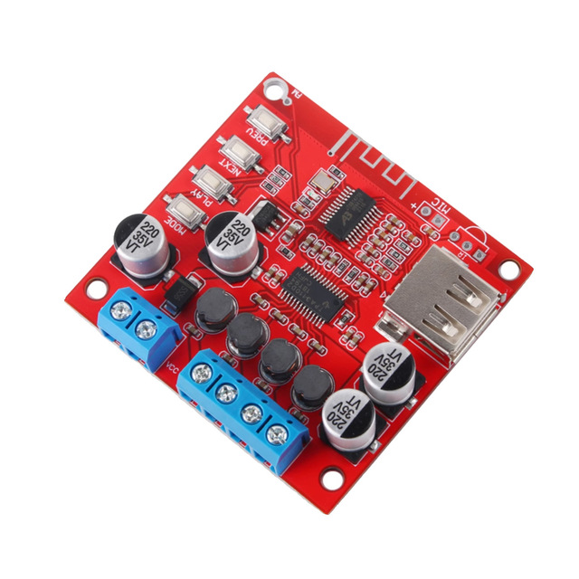 Bluetooth 5.0 Power Amplifier Board DIY Desktop Wireless Speaker DC12-24V Dual Channel 2 * 15W with FM