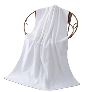 โรงแรมหรูผ้าฝ้าย100% 650Gsm ซาตินหวีผ้าฝ้ายสีขาวบริสุทธิ์อินทรีย์ผ้าขนหนูอาบน้ำ