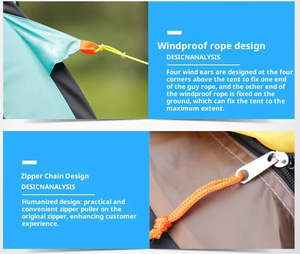 Carpa de Playa Automática de Apertura Rápida para 3-4 Personas, Ligera, Camuflaje, Refugio para Acampar al Aire Libre para el Verano - Product Image 3