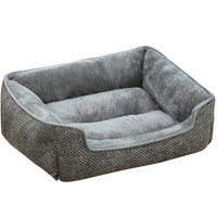 Grand lit orthopédique de luxe lavable en mousse à mémoire de forme pour chien, coussin pour chats et chiens, lits carrés confortables pour animaux de compagnie, vente en gros