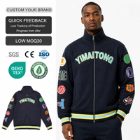 Blouson Bomber en Cuir pour Homme, Style Streetwear Hiver, Écologique, Coupe-Vent, Imperméable, avec Fermeture Éclair et Broderie Personnalisée Lettre Avant