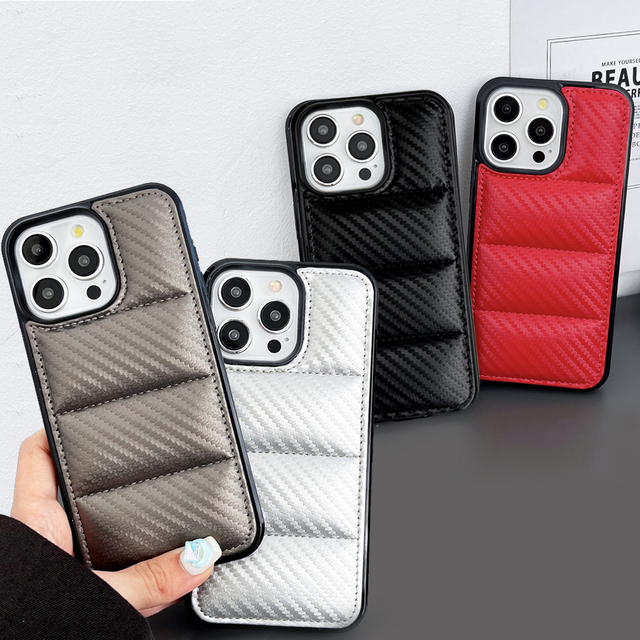 Luxury Full Protection 3D Shockproof Puffer Mobile Phone Case for iPhone 17 16 15 14 13 12 11 Pro Max