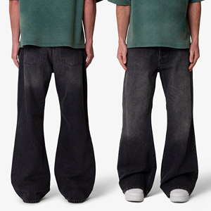 Pantalones Vaqueros Negros Retro Estilo Vaquero Occidental para Hombre, Marca YUCE, Resistentes, Rectos, Oscuros, Desgastados, Personalizados - Product Image 3
