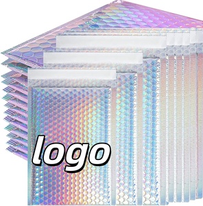 Sobre Acolchado de Burbujas Holográfico Rosa Dorado, Blanco y Plateado con Logotipo Personalizado, Impermeable, para Envíos de Joyería, Bolsa de Embalaje Resistente - Product Image 1