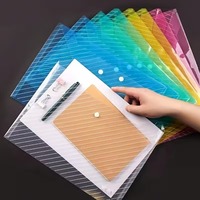 Carpeta de Archivo de Plástico Transparente con Cierre a Presión, Personalizable con Logotipo, en Diferentes Tamaños y Colores, para Suministros Escolares y de Oficina