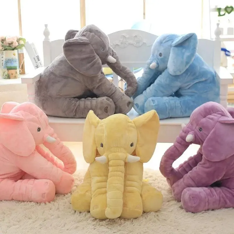 Almohada de peluche de elefante de 40/60CM para niños, juguetes de animales de peluche para dormir, regalos para bebés, para dormir