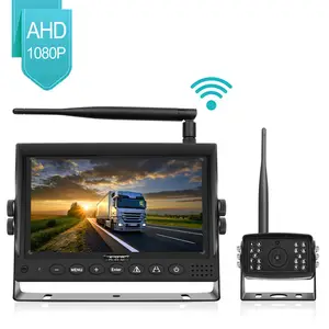 אלחוטי משאית Rearview מצלמה מערכת 7 אינץ מלא HD AHD אלחוטי גיבוי מצלמה Quad צג מערכת