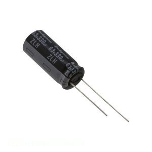 Condensador de canal del fabricante con orificio pasante 63ZLH330MEFC10X23, 330 uF, aluminio, 20%, 63V, radial TH - Product Image 1