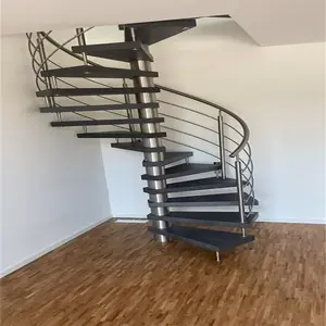 Interior spiral stair with removable handrail metal galvanized finished modern design staircase