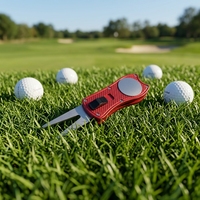 Nouvel Outil de Réparation de Divots Pliant en Aluminium Coloré pour Hommes, Accessoire de Golf de Luxe en Métal, Type Couteau à Rabats