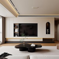Meuble TV mural sur mesure pour toute la maison, meuble TV haut de gamme en bois massif pour salon, meubles pour la maison avec un aspect élégant
