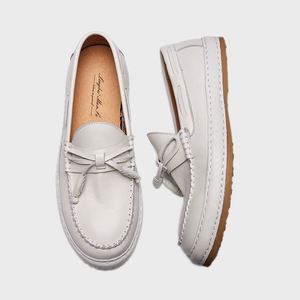 Retro <b>White</b> Slip-On <b>Loafers</b> <b>Men</b> Autumn Sailing Shoes Flat-Bottomed Casual Comfortable Low-Top Waterproof Height Increasing - Product Image 3