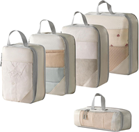 Cubes de voyage pour l'organisation, lot de 7 cubes de rangement étanches pour valise, pour vêtements, chaussures, articles de toilette, cosmétiques