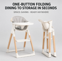 Chaise haute moderne pour bébé, design pliable avec un seul bouton pour l'alimentation, chaise berçante pour repas et nourrissage