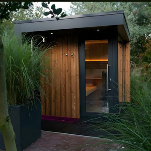 Sauna extérieur en bois <span class=keywords><strong>de</strong></span> petite taille pour <span class=keywords><strong>jardin</strong></span>, vente en gros d'usine, avec porte en <span class=keywords><strong>verre</strong></span> <span class=keywords><strong>trempé</strong></span> - Product Image 5