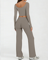 Nouveautés XW-ACX8002-2+ACK8002 : Ensemble de survêtement pour femme, vêtements de sport, tenue de fitness personnalisée, ensemble de yoga 2 pièces
