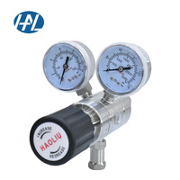 Régulateur de pression de gaz propane à double étage en acier inoxydable avec manomètre, contrôle pneumatique réglable en deux étapes