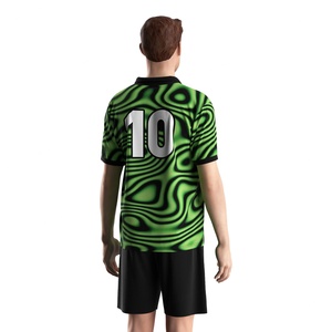 Camiseta de Fútbol con Cuello Polo de un Solo Botón para Entrenamiento, Tejido de Secado Rápido, Malla Transpirable y Diseño de Paneles Personalizables - Product Image 4