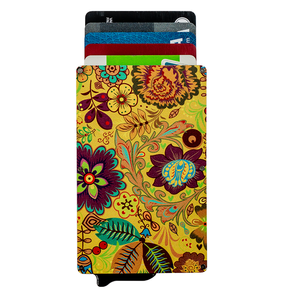 Custom Anti-Theft Aluminum Card Holder <b>RFID</b> Blocking Fashionable Leather <b>Wallet</b> with Automatic Credit Card Features - Product Image 1