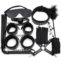 Hochwertiges 10-teiliges PU-Hand- und -Handgelenkfesseln-Fußfesseln-Set für Bondage, SM-Set, Sklavenset, BDSM-Fessel-Sexspielzeug für Paare