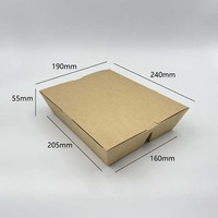 Boîte à emporter en papier kraft à 3 compartiments avec couvercle à charnière, boîte à lunch multi-grilles, emballage bento à emporter