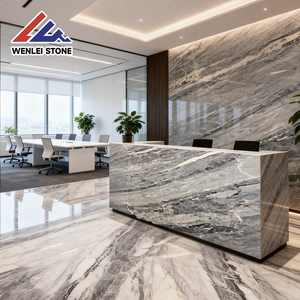 Losas <span class=keywords><strong>de</strong></span> Mármol Natural Pulido Wenlei en Azul Grisáceo con Vetas Blancas y Doradas, Piedra <span class=keywords><strong>de</strong></span> Lujo para Paredes <span class=keywords><strong>de</strong></span> Hoteles y Recepciones <span class=keywords><strong>de</strong></span> Empresas - Product Image 5