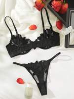 Factory Wholesale Hot Sale Women Lingerie Embroidery Sexy Bra and Underwear Mesh Sexy Lingerie Sets