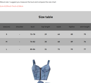 Completo da donna in denim a due pezzi, top chic con scollo all'americana e gonna a vita alta con spacco irregolare, taglie S M <span class=keywords><strong>L</strong></span> - Product Image 6