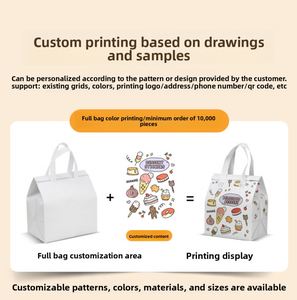 Custom Non-Woven Insulated Lunch Bags <b>Cooler</b> Bags Leakproof Thermal Foldable Eco-Friendly Delivery Bag Wholesale for Adults Kids - Product Image 5