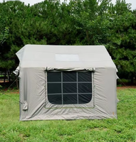 Tente familiale gonflable automatique de luxe 8m² en PVC, portable, imperméable, quatre saisons, double couche, deux chambres, pour camping extérieur
