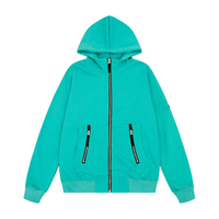Sweat-shirt à capuche en coton tricoté uni, respirant, coupe-vent, éco-responsable, avec logo personnalisé imprimé en sérigraphie OEM.