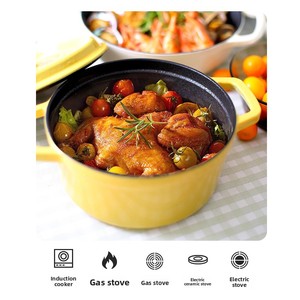 Vente en gros d'usine, petite casserole en fonte émaillée de 20 cm, antiadhésive, style chinois, épaissie, pour ragoût, soupe, ustensiles de cuisine, dropshipping - Product Image 3