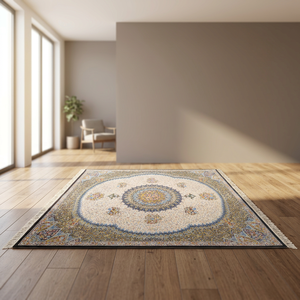 Tapis persan en soie fait main de qualité supérieure, tapis design moderne noué à la main, revêtement de sol de luxe pour salon, lavable et antidérapant - Product Image 5